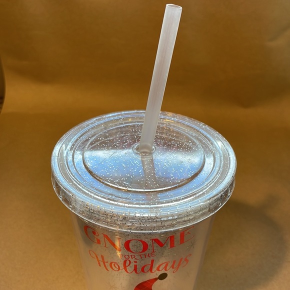 Gnome for the Holidays plastic tumbler with straw - Picture 2 of 5